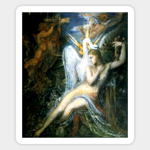 Leda and the Swan Gustave Moreau Leda And The Swan Sticker